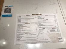 Menu for breakfast and other meals.