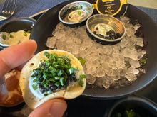 Caviar service; decent caviar