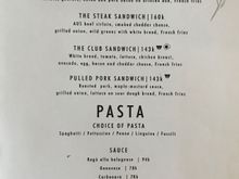In-Room Dining Menu 2