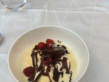 Melted ice cream sundae