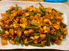Long beans with tau Kua and tempeh