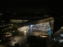 Night time view from my Jr. Suite at the Marriott Rotterdam. 