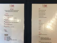 One of two drink menus for cocktails