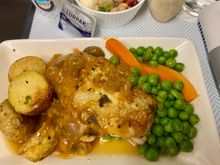 Roast chicken, mushroom sauce