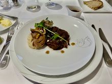 Beef chuck confit with tarragon mustard and more sauce