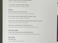 QR975 SGN-DOH J Menu, Mid-Morning Departure to Early Afternoon Arrival