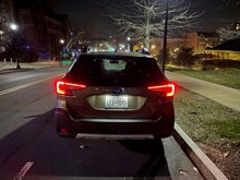Rear view at night 