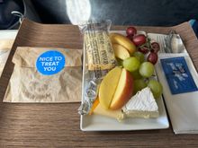 Snagged the last fruit and cheese platter because someone decided the load the flight with a dozen KBBQ disaster sandwiches. I really wanted the salad. :(