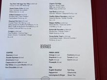 Breakfast menu