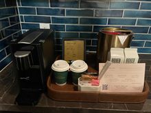 coffee set up on wet bar