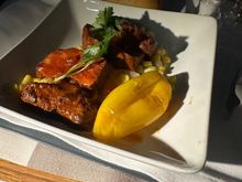 Beef brisket. It was ok, but there are better choices. Unfortunately the lamb isn’t part of the eastbound lunch menu.  