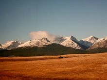 Leaving the Rocky Mountains on the train