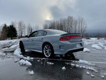 Parking lot picture.  It took me a while to adjust the car for this picture to match the snow