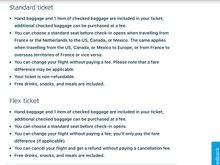 Economy Standard and Economy Flex benefits on KLM Longhaul -old situation-

