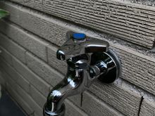 One of three shiny new faucets.