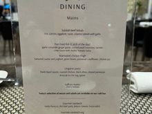 The cooked and served at your dining table menu