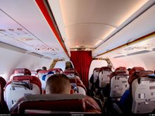 Business class cabin on KM Malta Airlines
