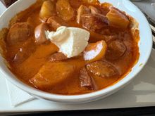 Viennese potato goulash with sausages.  Tasty but pretty heavy for a second meal.  Didn't finish.
