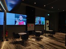 Screens from the food counter, which is to my left and behind me