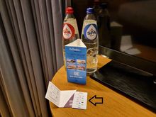 Digital key via app and no magnetic stripe. A liter of still and a liter of spakling water, don't know if that is tipical for a Junior Suite and up, or for Executive Rooms.
