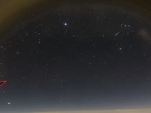 Sirius and Orion somewhere above India, from SQ323 AMS-SIN.