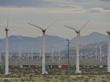 Turbines and miles long train...