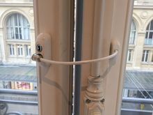 Wing window opened and locked