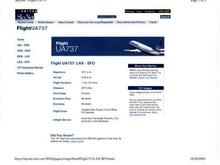 SkyNet Printout UA737 LAX-SFO 10-28-2009