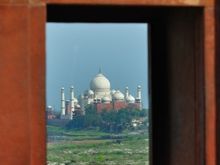 View of Taj Mahal from Builder's House Arrest Quarters 2010 FEB 21