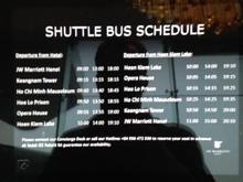 Shuttle bus schedule