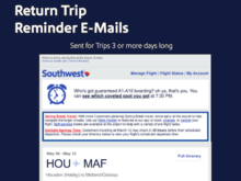 Return Trip Reminder E-Mails