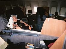 My Granny’s first First, back in 2000, celebrating her 80th Birthday. This is onboard a brand new BA 777.