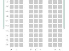 B-16703 77M seat map rows 45-60