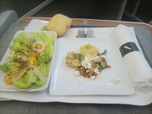 Here is the starter/salad.  They offered two choices of salad dressing: vinaigrette and spicy something.  I went for the latter and it was very nice.  I can't recall what the starter was (menu description doesn't seem right), but it was okay enough.