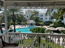View of the pool from our balcony