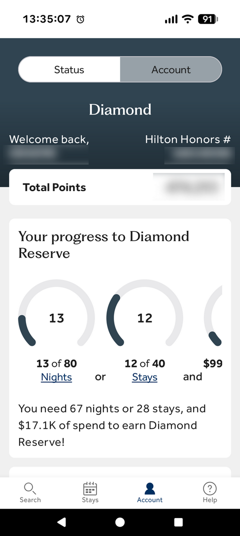 Screenshot of Android app Status tab.