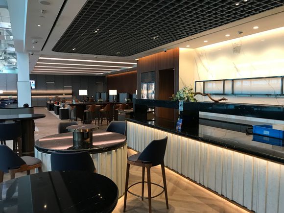 Empty buffet right of main entrance