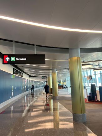 Annnd the connector. Probably looking at a 15 min walk from AA B to BA