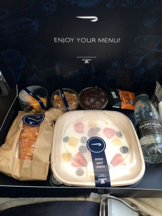 Club world breakfast LHR to DME 9th August. Flight was completely full, which I hadn’t expected. Crew we dishing out plenty of booze to make up for sub par food offering. 