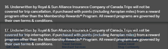 If the ticket was redeemed using Amex's Membership Reward programme, it is covered.  In fact, it's very clear that Aeroplan is NOT!
