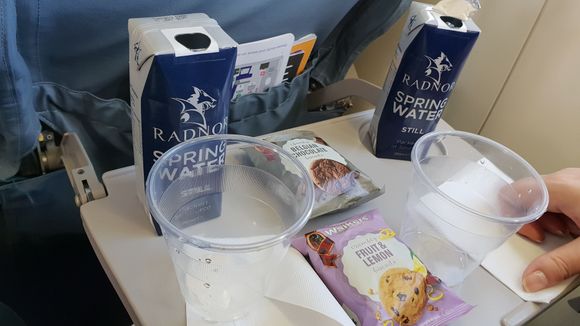 Business class meal for two.