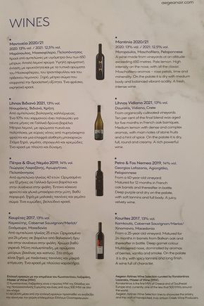 Wine menu, had the Kourites last time, but this time... it was simply too early to drink!