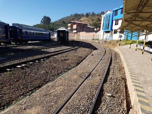 (At Poroy) These are the tracks to Cusco where we came from