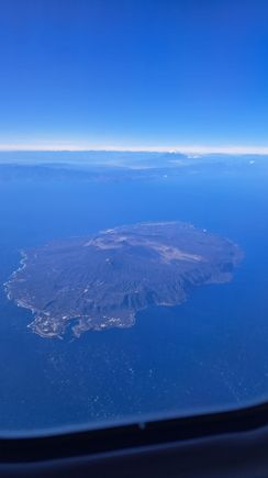 Oshima island taken from JL 256 3rd Dec. Mt Fuji in the distance