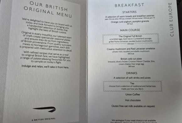 Breakfast menu for today. 