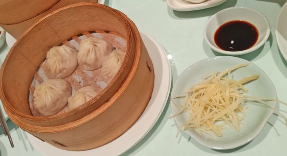 Xiaolongbao with shredded ginger. I could eat the ginger all day long.