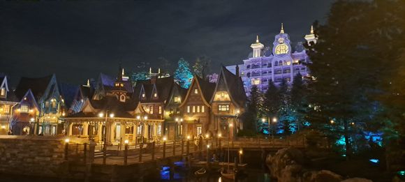 Part of the Frozen town  area with the Fantasy springs behind it