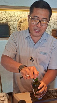 Welcome beer from Akbar duty manager 