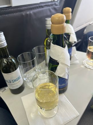 Champagne and wine from the bar run 