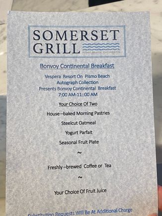 Continental Breakfast Menu Options